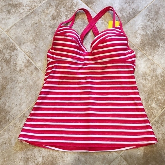 🆕 Lole pink striped adjustable tankini swi… - Picture 2 of 9